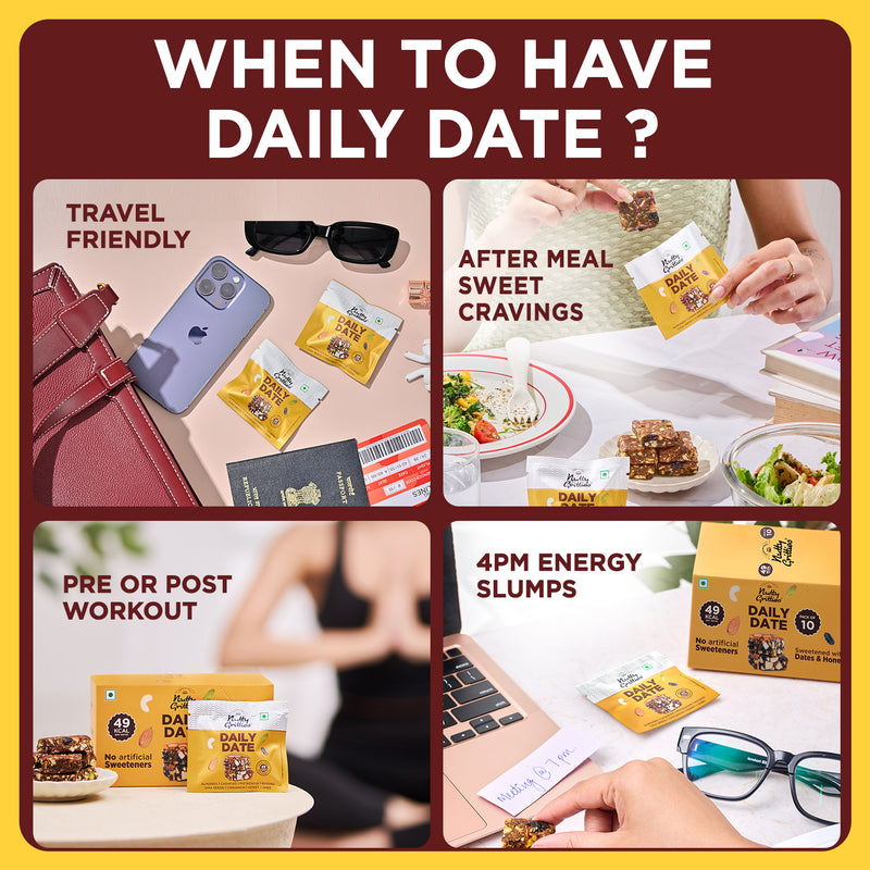 Nutty Gritties Daily Date – Guilt-Free Indulgent Snack (Pack of 10)