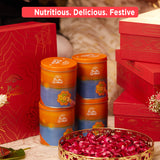 Nutty Gritties Festive Indulgence Premium Gift Box | Special Premium Dry Fruits & Nut Mixes in Reusable Tin Jars (708g))