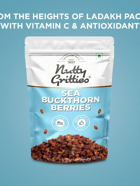 Nutty Gritties Sea Buckthorn Berries 100g | Made in India | Sourced from Ladakh