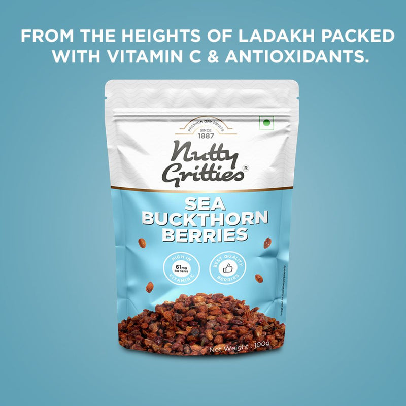 Nutty Gritties Sea Buckthorn Berries 100g | Made in India | Sourced from Ladakh