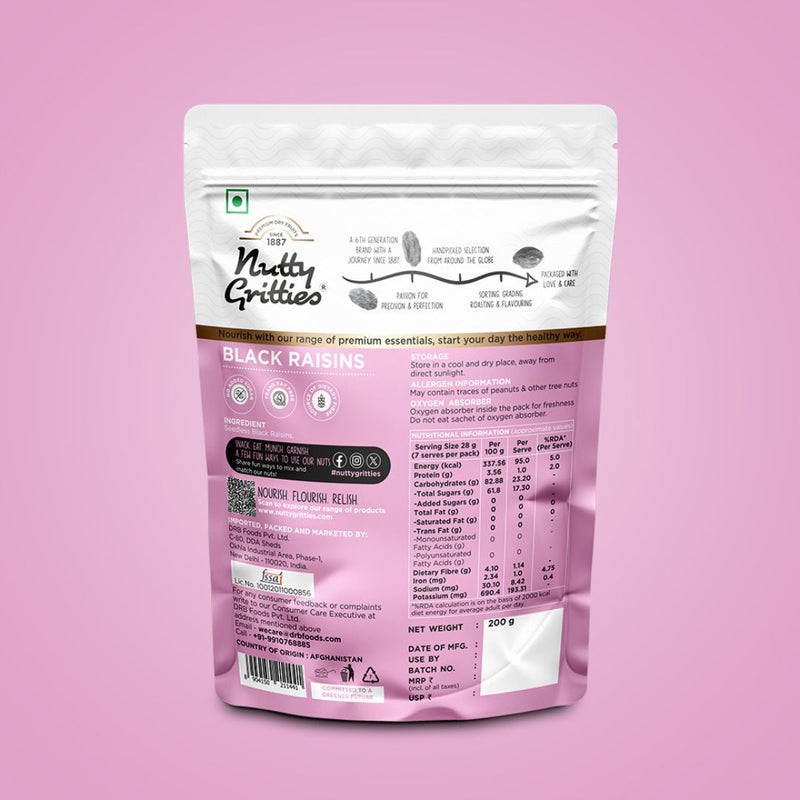 Nutty Gritties Black Raisins 200g