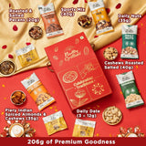 Nutty Gritties Celebrating Traditions Premium Gift Box | Gourmet Nuts, Dry Fruits & Better-for-You Snacks | Festive & Corporate Gift Hamper 206g
