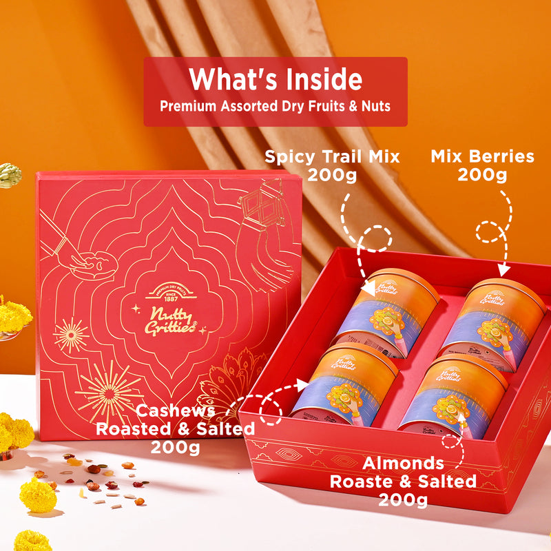 Festive Edition Gift Box – Sustainable Gifting in Premium Reusable Tin Jars (800g)