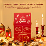 Nutty Gritties Celebrating Traditions Premium Gift Box | Gourmet Nuts, Dry Fruits & Better-for-You Snacks | Festive & Corporate Gift Hamper 206g