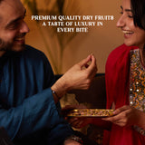 LUXE EDITION Premium Dry Fruit Gift Box | Curated Selection of Jumbo Dates, Cashews, Almonds, Raisins, Pecans & Pistachios | Includes Elegant Brass Finish Bowl |1.15kg |