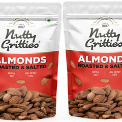 Roasted Salted Almonds (Pack of 2 x 200g Each ) - 400g