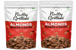 Roasted Salted Almonds (Pack of 2 x 200g Each ) - 400g