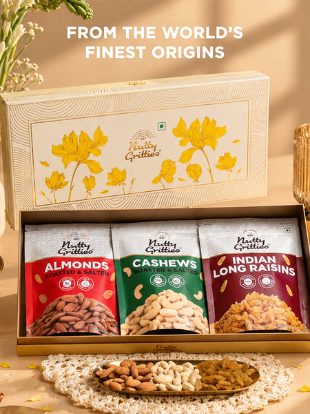 Nutty Gritties Platinum Collection | Exceptional Roasted & Salted Nuts | Gift Box | 600g