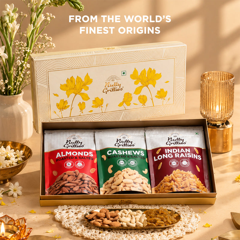 Nutty Gritties Platinum Collection | Exceptional Roasted & Salted Nuts | Gift Box | 600g