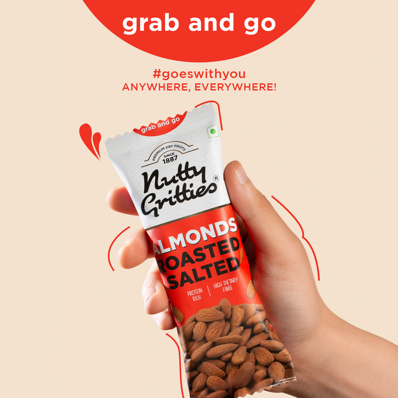 California Almonds Roasted, Lightly Salted (Pack of 6x40g each) - 240g