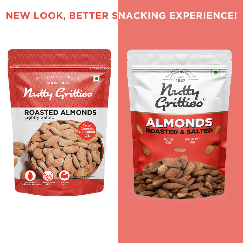 Roasted Salted Almonds (Pack of 2 x 200g Each ) - 400g