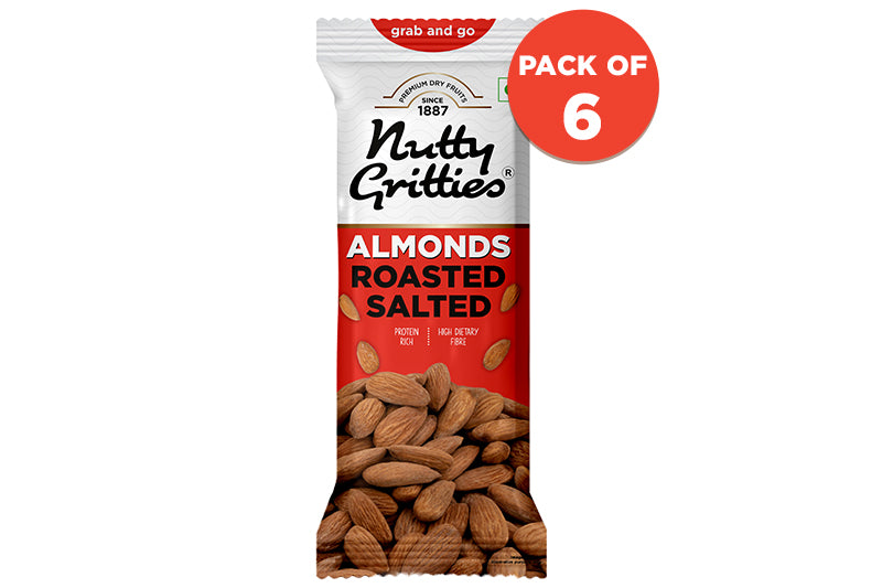 California Almonds Roasted, Lightly Salted (Pack of 6x40g each) - 240g