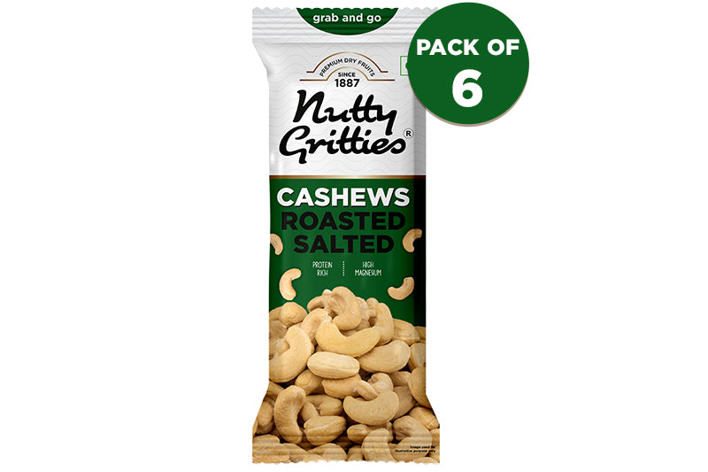Cashews Roasted, Lightly Salted (Pack 6, 40g each)
