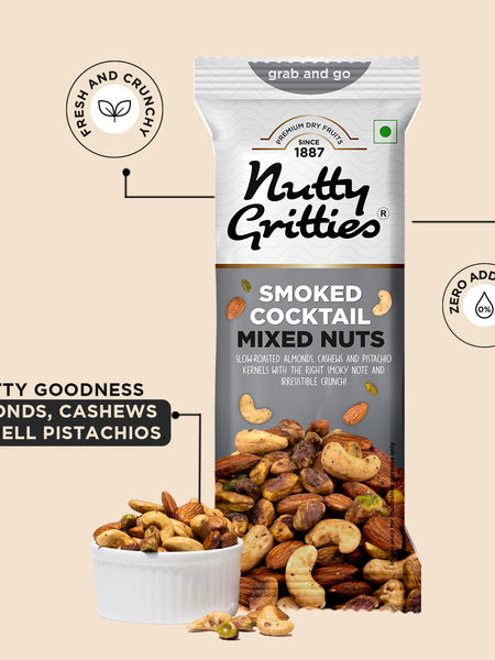 Smoked Cocktail Mixed Nuts (Pack of 6x40g each) 240g