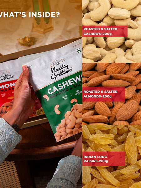 Nutty Gritties Platinum Collection | Exceptional Roasted & Salted Nuts | Gift Box | 600g