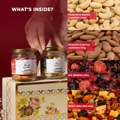 Nutty Gritties Gold Jar Gift Box | Exceptional Nut Mixes & Berries | Limited Edition | 400g