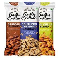 Relish Combo Thai Chilli Blend, Pepper Cashews, Barbeque Almonds (Pack of 3x40g each )-120g