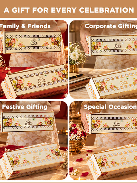Nutty Gritties Gold Jar Gift Box | Exceptional Nut Mixes & Berries | Limited Edition | 400g