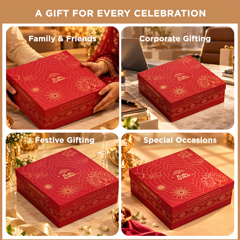 Nutty Gritties The Festive Edit | Exceptional Dry Fruits & Nut Mixes | Luxury Gift Box | 708g