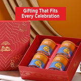 Nutty Gritties Festive Indulgence Premium Gift Box | Special Premium Dry Fruits & Nut Mixes in Reusable Tin Jars (708g))