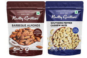 Southern Pepper Cashews + Barbeque Almonds Combo pack - 400g