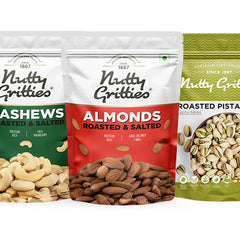 Roasted Salted Almonds, Cashews and Pistachios Combo Pack - 600g
