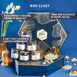 Nutty Gritties LUXE EDITION Premium Dry Fruit Gift Box  | Curated Selection of Jumbo Dates, Cashews, Almonds, Raisins, Pecans &  Macadamia | Includes Elegant Brass Finish Bowl | 1.08KG