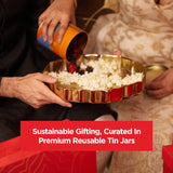 Nutty Gritties Festive Indulgence Premium Gift Box | Special Premium Dry Fruits & Nut Mixes in Reusable Tin Jars (708g))