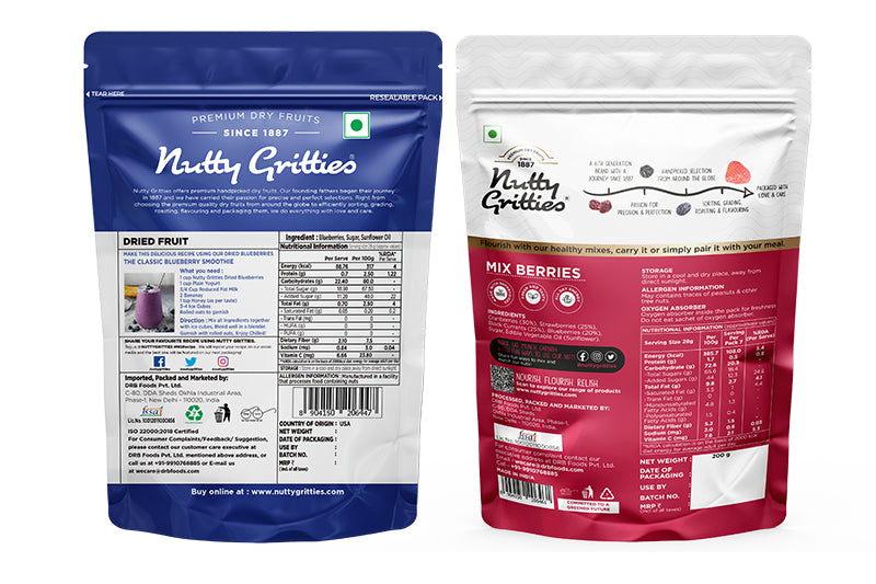 Mix Berries, Dried Blueberries Combo pack - 350g