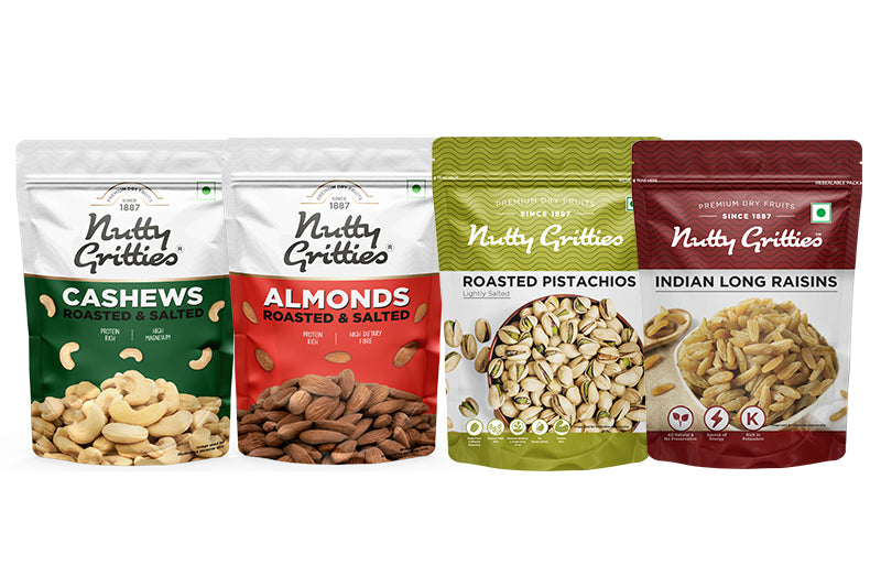 Roasted Salted Dry fruit Combo (  Each Pack 200g) - 800g