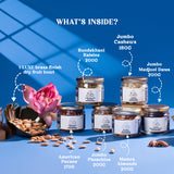 LUXE EDITION Premium Dry Fruit Gift Box | Curated Selection of Jumbo Dates, Cashews, Almonds, Raisins, Pecans & Pistachios | Includes Elegant Brass Finish Bowl |1.15kg |