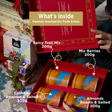 Festive Edition Gift Box – Christmas Special Premium Dry Fruits & Nut Mixes in Reusable Tin Jars (800g)
