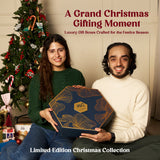 LUXE EDITION Premium Dry Fruit Christmas Gift Box | Curated Selection of Jumbo Dates, Cashews, Almonds, Raisins, Pecans & Pistachios | Includes Elegant Brass Finish Bowl | 1.15kg