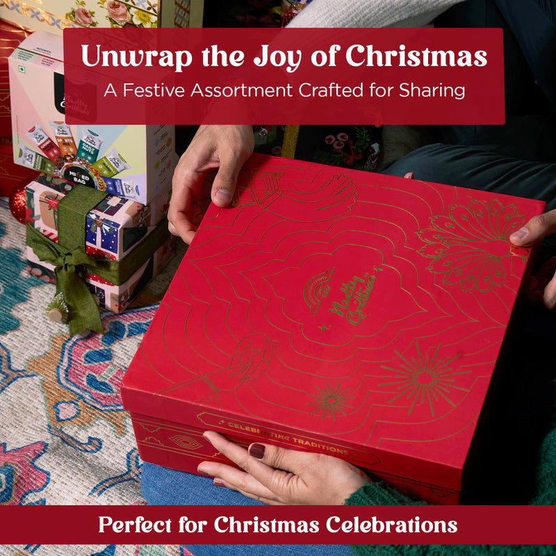 Festive Edition Gift Box – Christmas Special Premium Dry Fruits & Nut Mixes in Reusable Tin Jars (800g)