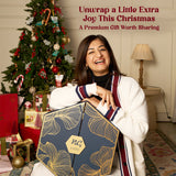 LUXE EDITION Premium Dry Fruit Christmas Gift Box | Curated Selection of Jumbo Dates, Cashews, Almonds, Raisins, Pecans & Pistachios | Includes Elegant Brass Finish Bowl | 1.15kg