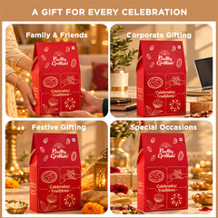 Nutty Gritties Celebrating Traditions Gift Box | Exceptional Nuts, Dry Fruits & Better-for-You Snacks | 206g