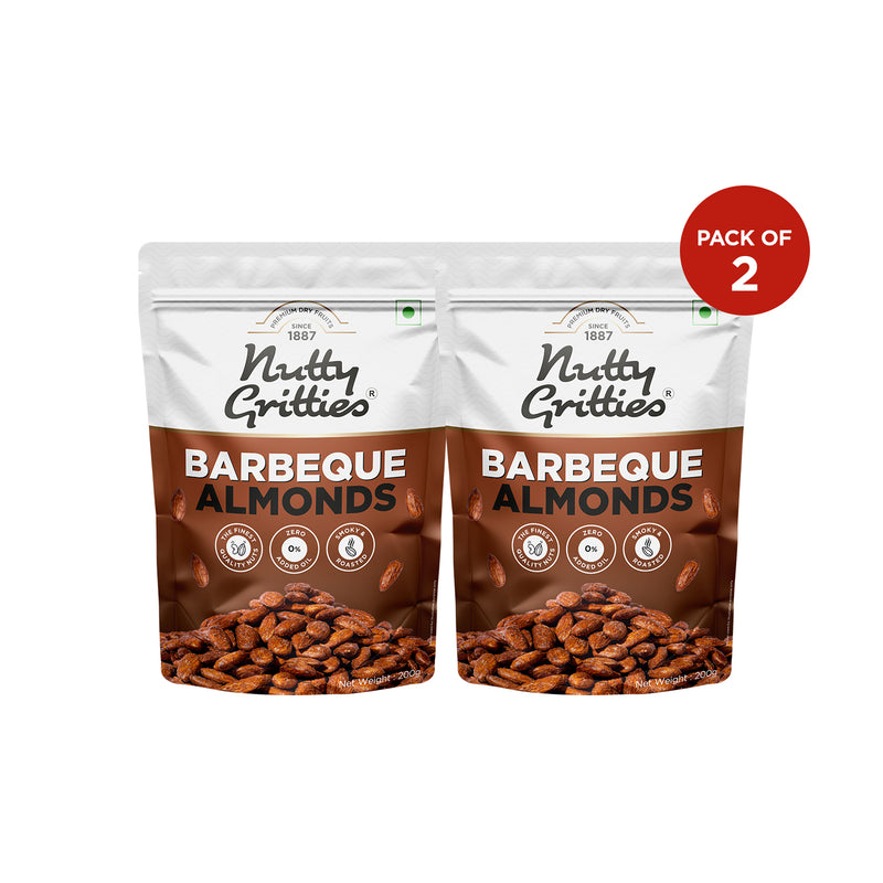 Barbeque Almonds ( Pack of 2 x 200g Each  ) - 400g