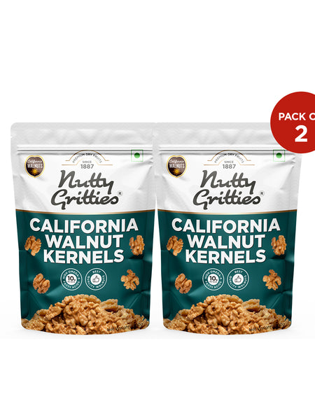 California Walnut Kernels (Pack of 2 x 200g Each ) - 400g