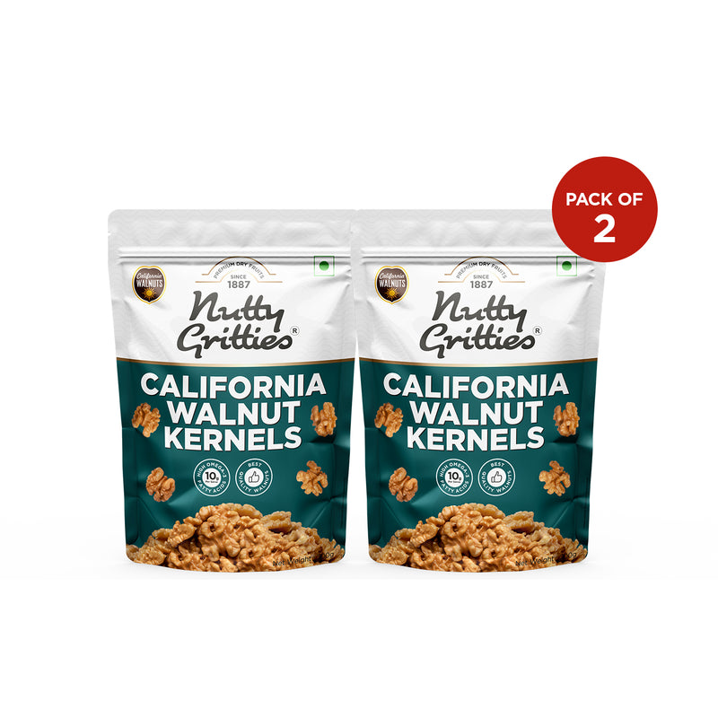 California Walnut Kernels (Pack of 2 x 200g Each ) - 400g