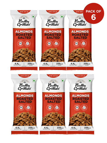 California Almonds Roasted, Lightly Salted (Pack of 6x40g each) - 240g