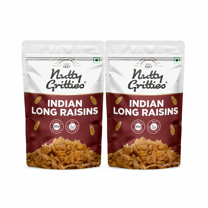 Indian Long Raisins (Pack of 2, 200 g Each ) 400 g