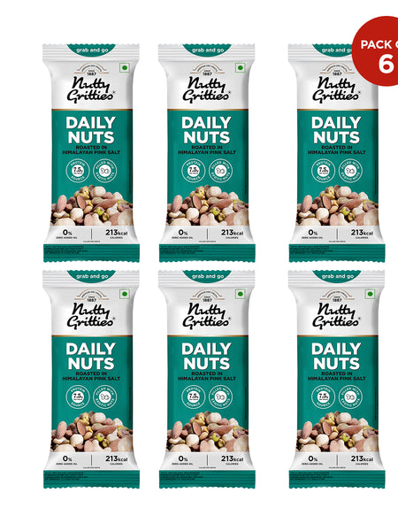 Daily Nuts Roasted in Himalayan Pink Salt  (Pack of  6 x 35g each) - 210g