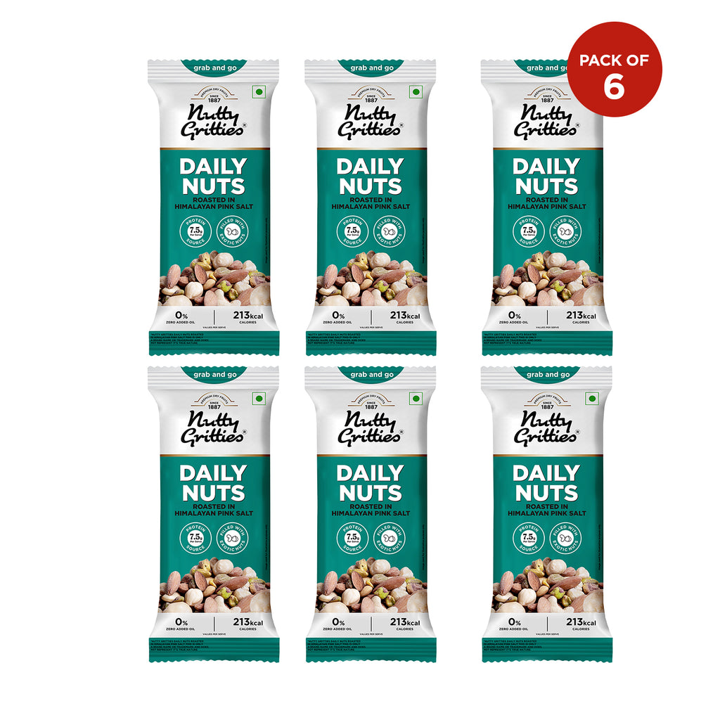 Daily Nuts Roasted in Himalayan Pink Salt  (Pack of  6 x 35g each) - 210g