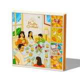 Rakhi Celebration Hamper for brother (7 inclusions)- Thai Chilli Blend 40g, Smoked Cocktail Mixed Nuts 40g, Daily Nuts 35g, Barbeque Almonds 40g, SoxyToes Socks, with Plantable Seed Rakhi & Roli Chawal Chandan Mishri Set