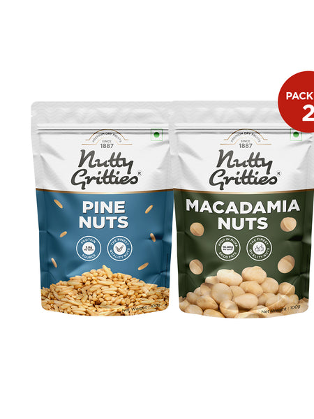 Exotic Nuts Combo - Pine Nuts, Macadamias Each Pack 100g - 200g
