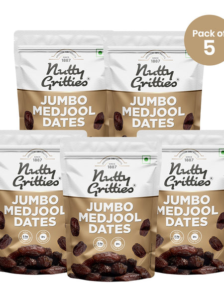 Nutty Gritties Medjool Dates | Large, Soft & Naturally Sweet | Pack of 5 x 350g Each - 1.75Kg