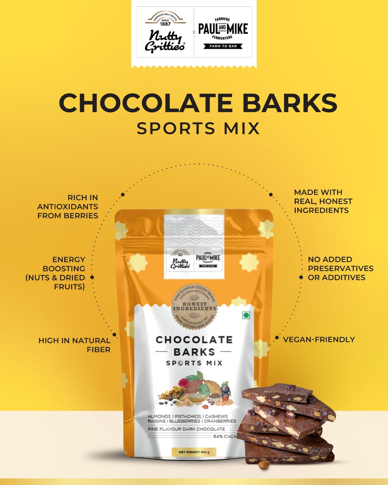 Nutty Gritties X Paul And Mike Chocolate Barks Sports Mix