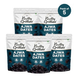 Nutty Gritties Ajwa Dates | Naturally Sweet, Soft Texture | Pack of 5 x 350g Each - 1.75Kg