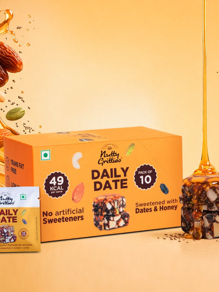 Nutty Gritties Daily Date – Guilt-Free Indulgent Snack (Pack of 10)