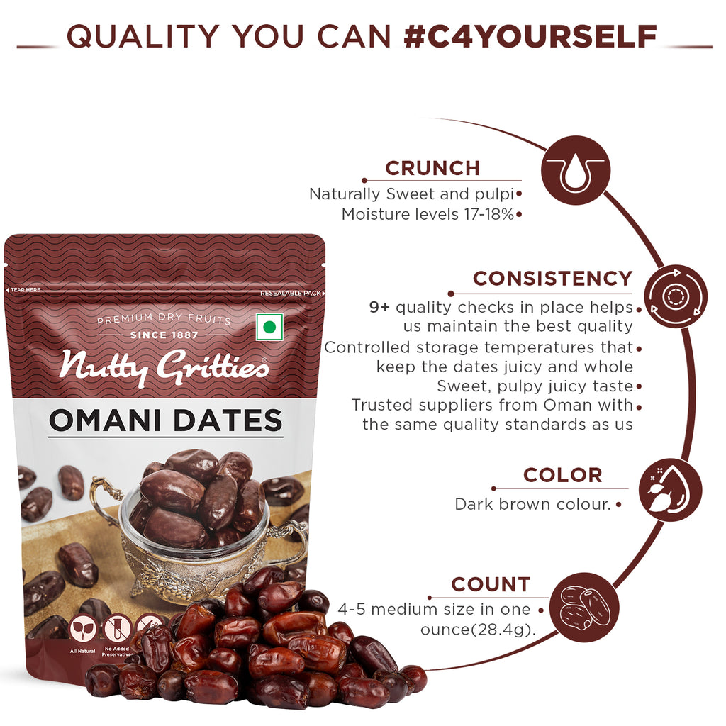 Omani Dates (Pack of 2 x 500g Each) - 1kg